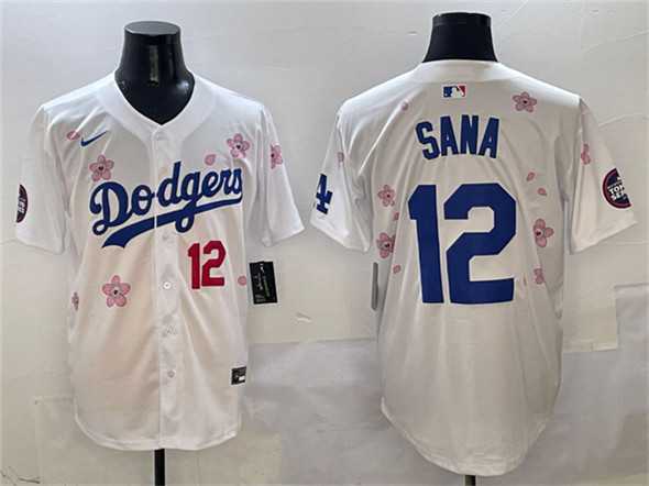 Men%27s Los Angeles Dodgers #12 Sana White 2025 Tokyo Series Limited Stitched Jersey